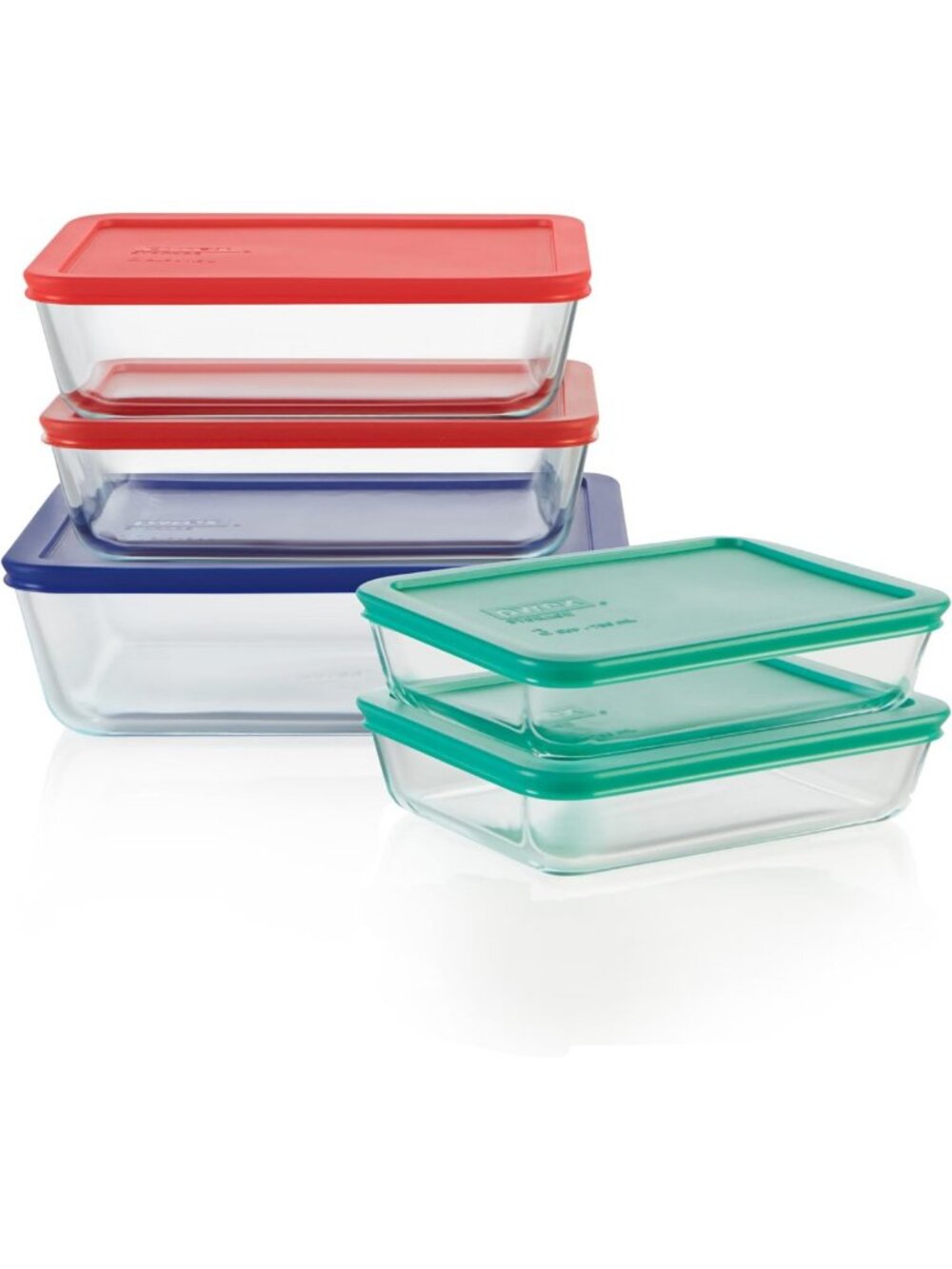 Large Glass Food Storage Containers Set - 5-Pack, Airtight Lids, BPA-Free